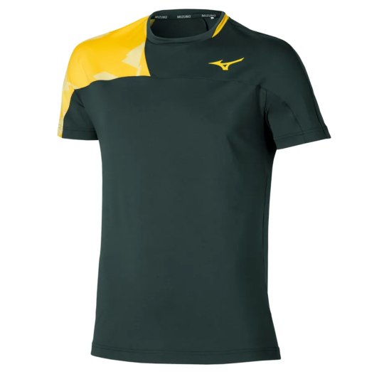 Футболка мужская Mizuno Daybreakers - Black/Vibrant Yellow