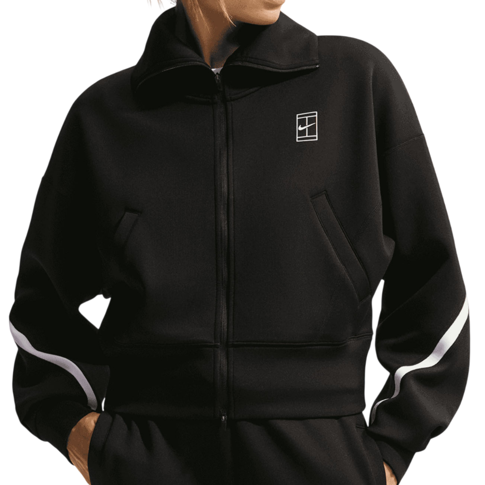 Ветровка женская Nike Court Advantage Tennis Jacket - Black/White