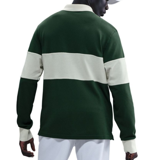 Поло лонгслив мужское Nike Court Heritage Long Sleeve Polo - Fir/Pale Ivory 2