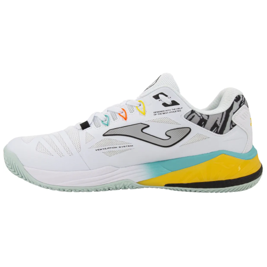 Кроссовки мужские Joma Spin Padel - White/Yellow 2