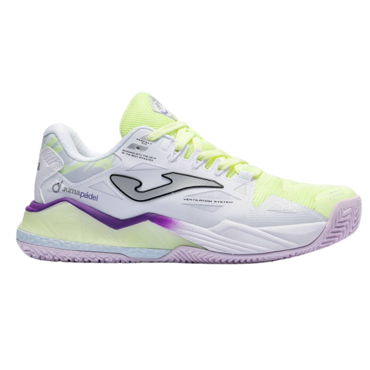 Кроссовки женские Joma Spin Lady - White/Nenon Yellow/Pink