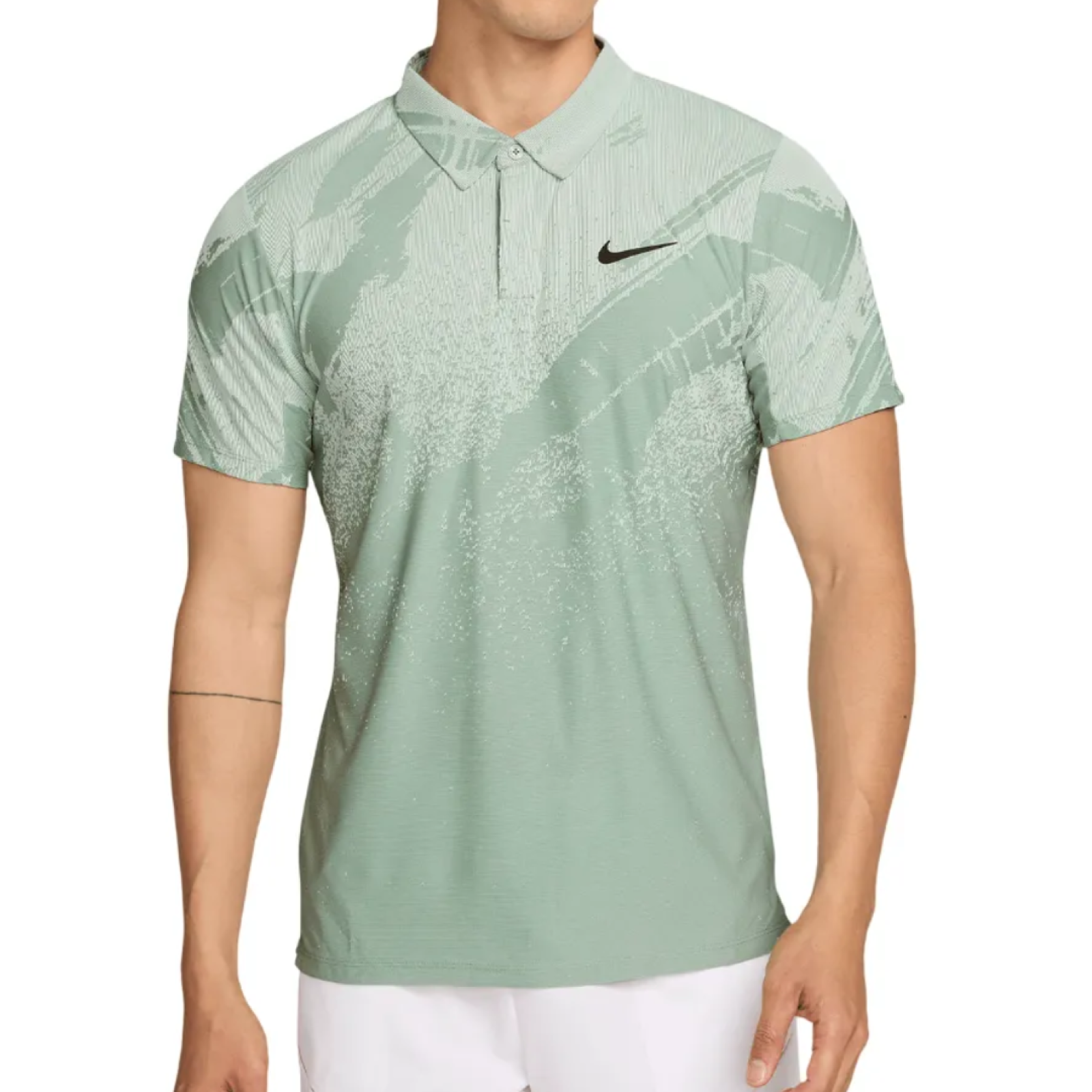 Поло мужское Nike Court Slam Tennis Polo - Steam/Barely Green/Black