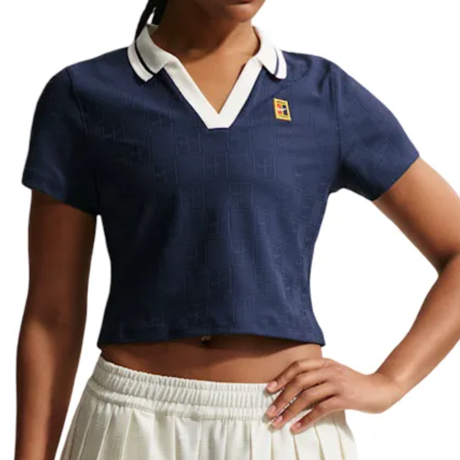 Поло женское Nike Cropped Tennis Polo - Midnight Navy/Sail