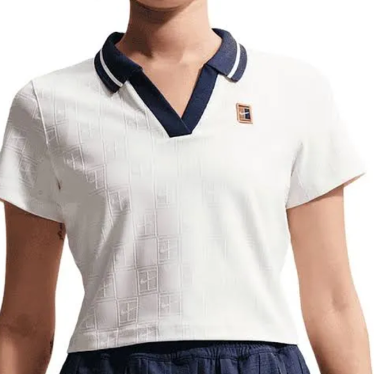 Поло женское Nike Cropped Tennis Polo - Sail/Midnight Navy 1