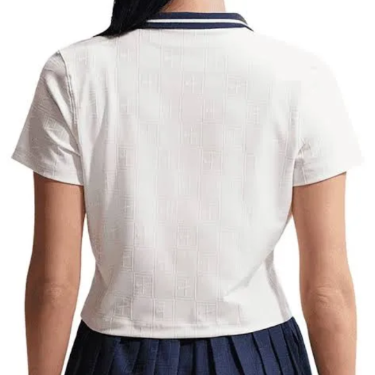 Поло женское Nike Cropped Tennis Polo - Sail/Midnight Navy 2