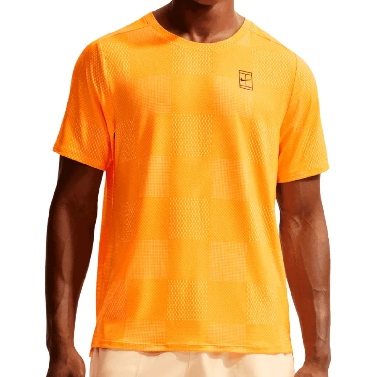 Футболка мужская Nike Court Advantage Top Print - Laser Orange/Black