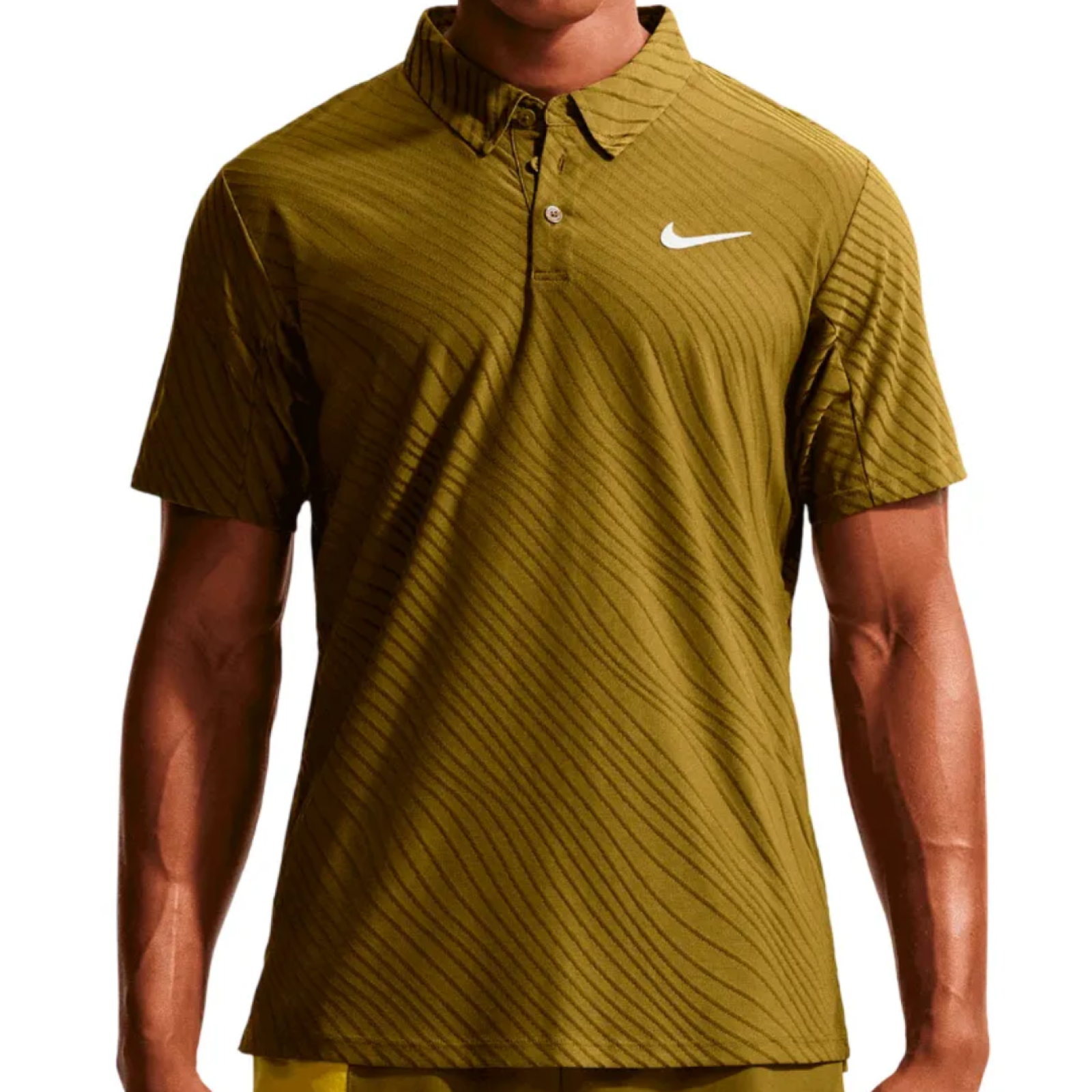 Поло мужское Nike Court Slam Tennis Polo - Olive Flak/White