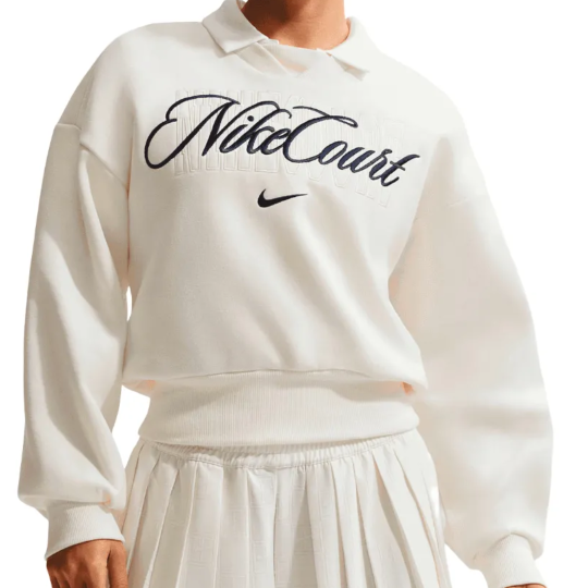 Толстовка женская Nike Court Sweatshirt - Sail/Midnight Navy 1