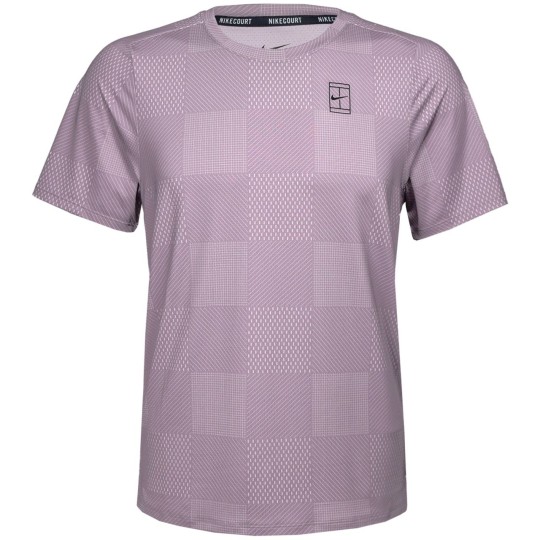 Футболка мужская Nike Court Advantage Top Print - Light Violet Ore/Black