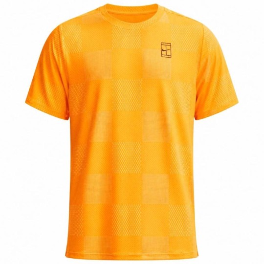 Футболка мужская Nike Court Advantage Top Print - Laser Orange/Black 1